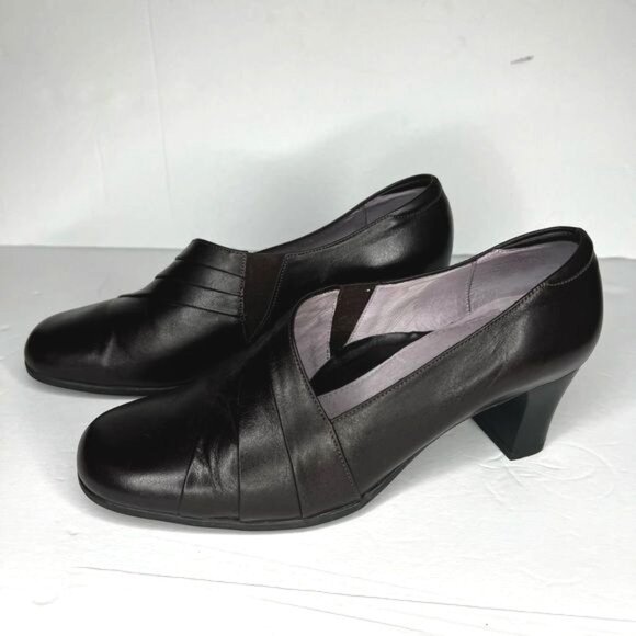 Beautifeel Womens Anne Black Leather Pump Heels Size 7 - Picture 4 of 11